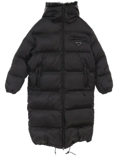 Pre-owned Prada 2010s Re-nylon Coat In Black