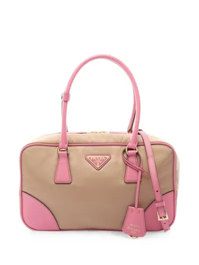 Pre-owned Prada 2010s Re-edition 1978 Re-nylon Saffiano Handbag In Neutral