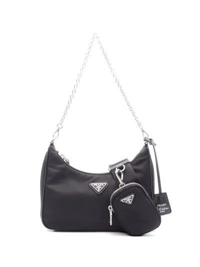 Pre-owned Prada 2010s Re-edition 2005 Chain Shoulder Bag In Black