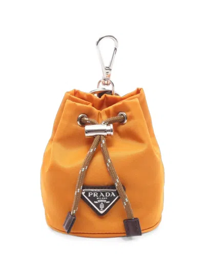 Pre-owned Prada 2010s Re-nylon Bag Charm In Orange
