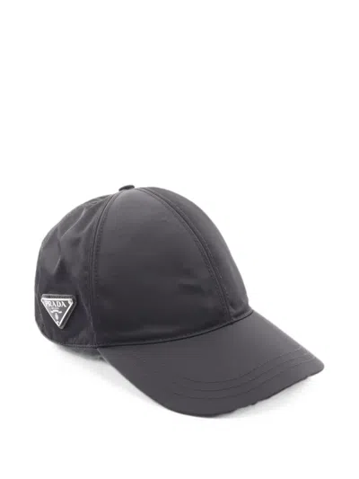 Pre-owned Prada 2010s Re-nylon Baseball Cap In Black