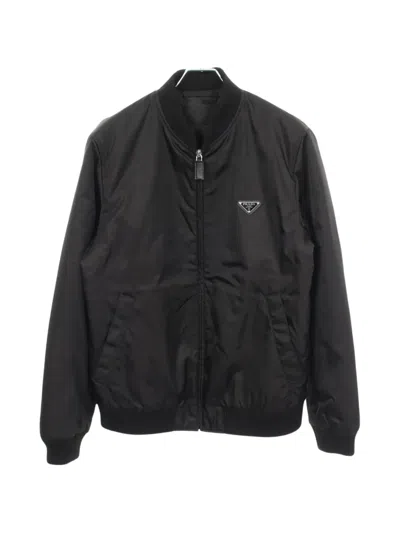 Pre-owned Prada 2010s Re-nylon Bomber Jacket In 黑色