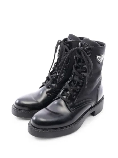 Pre-owned Prada 2010s Re-nylon Boots In Black