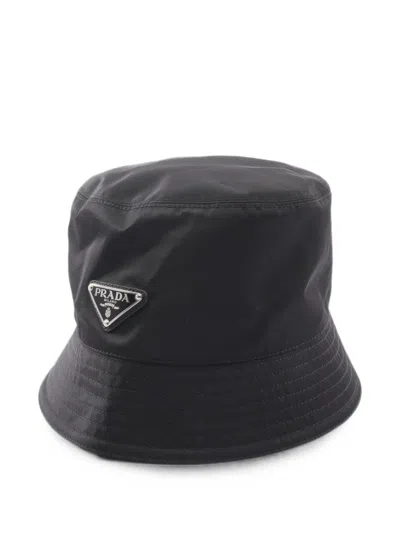 Pre-owned Prada 2010s Re-nylon Bucket Hat In Black