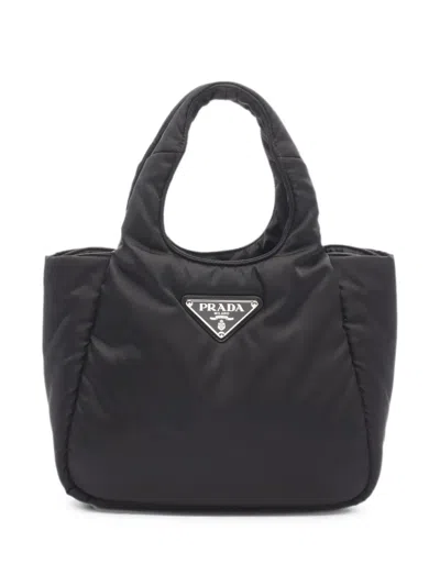 Pre-owned Prada 2010s Re-nylon Padded Tote Bag In Black