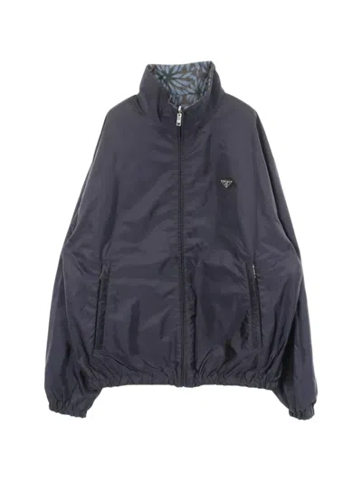 Pre-owned Prada 2010s Re-nylon Reversible Jacket In Blue