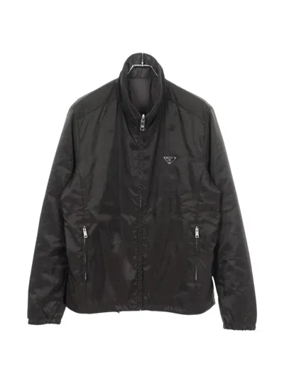 Pre-owned Prada 2010s Re-nylon Reversible Padded Jacket In Black