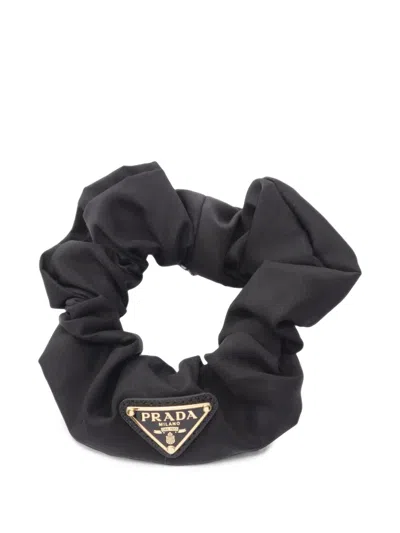 Pre-owned Prada 2010s Re-nylon Scrunchie Hair Accessory In Black