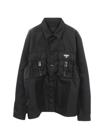 Pre-owned Prada 2010s Re-nylon Shirt Jacket In 黑色