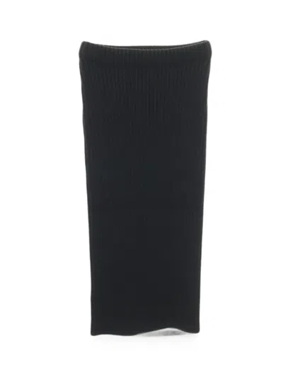 Pre-owned Prada 2010s Ribbed Midi Skirt In Black