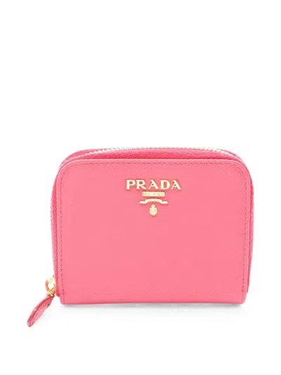 Pre-owned Prada 2010s Round-zipper Leather Coin Purse In Pink