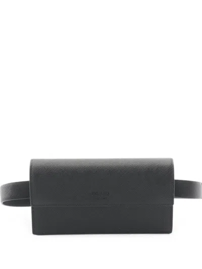 Pre-owned Prada 2010s Saffiano Belt Bag In Black
