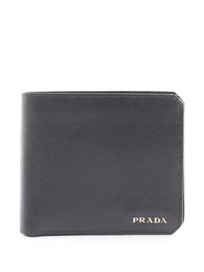 Pre-owned Prada 2010s Saffiano Bi-fold Wallet In Black
