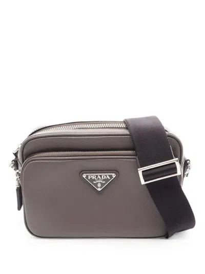Pre-owned Prada 2010s Saffiano Crossbody Bag In グレー