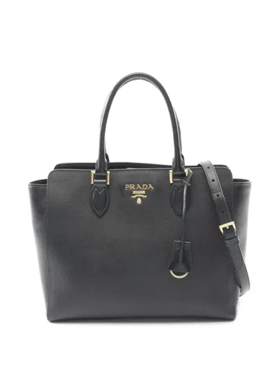 Pre-owned Prada 2010s Saffiano-eather Handbag In Black