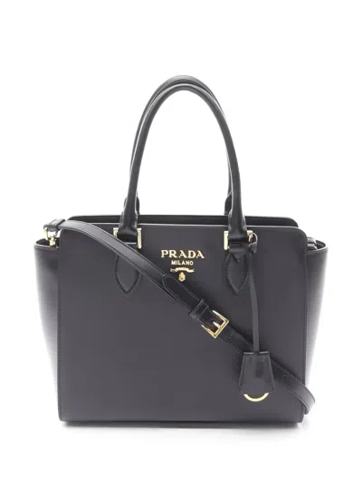 Pre-owned Prada 2010s Saffiano Leather Tote Bag In Black
