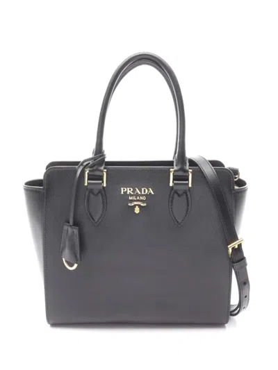 Pre-owned Prada 2010s Saffiano Leather Tote Bag In Black
