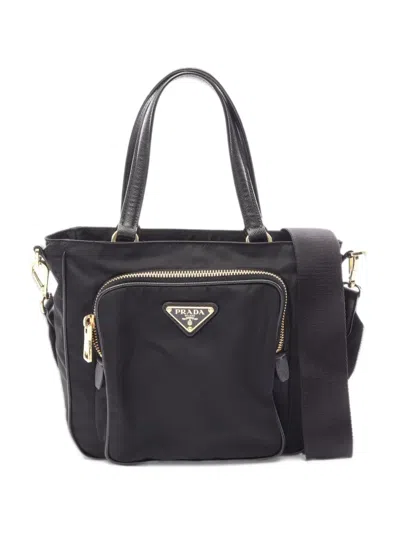 Pre-owned Prada 2010s Saffiano Leather Tote Bag In Black