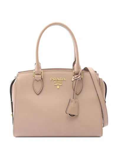Pre-owned Prada 2010s Saffiano Leather Tote Bag In Neutral