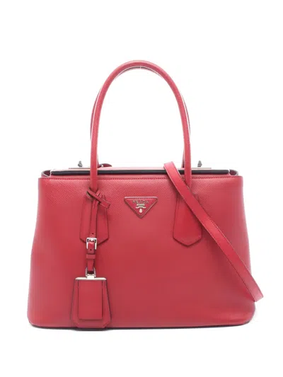 Pre-owned Prada 2010s Saffiano Leather Tote Bag In Red