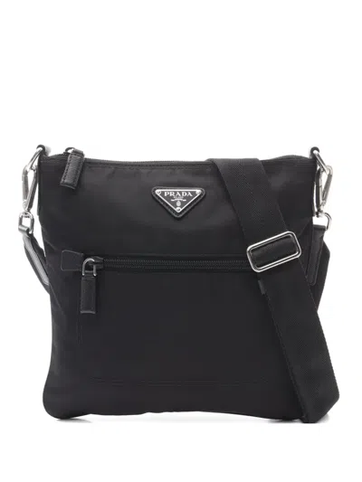 Pre-owned Prada 2010s Saffiano Leather-trim Shoulder Bag