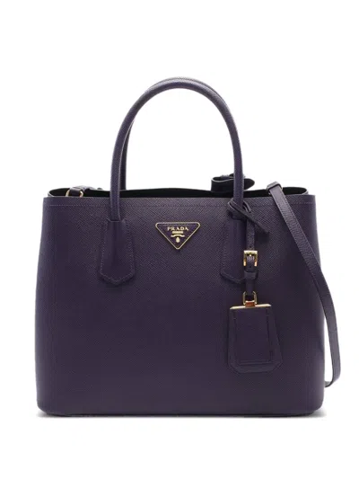 Pre-owned Prada 2010s Saffiano Two-way Handbag In Purple