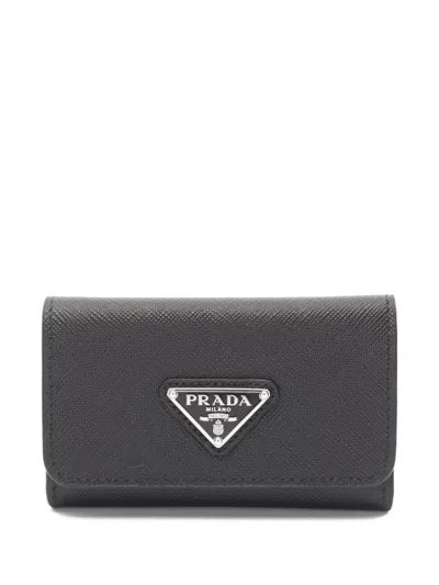 Pre-owned Prada 2010s Saffiano Wallet In Black