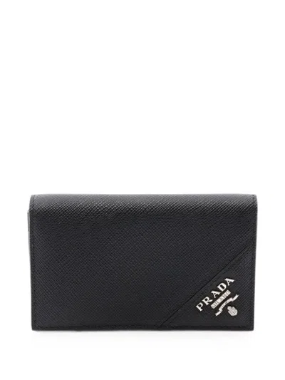 Pre-owned Prada 2010s Saffiano Wallet In Black
