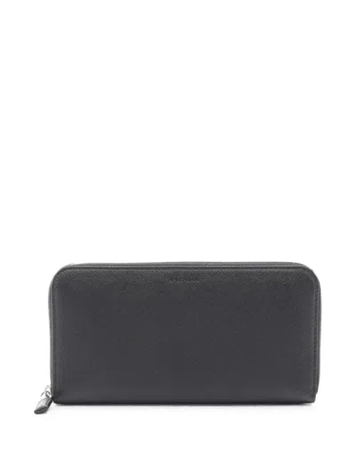 Pre-owned Prada 2010s Saffiano-leather Wallet In Black