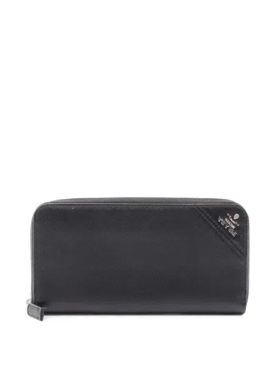 Pre-owned Prada 2010s Saffiano-leather Wallet In Black