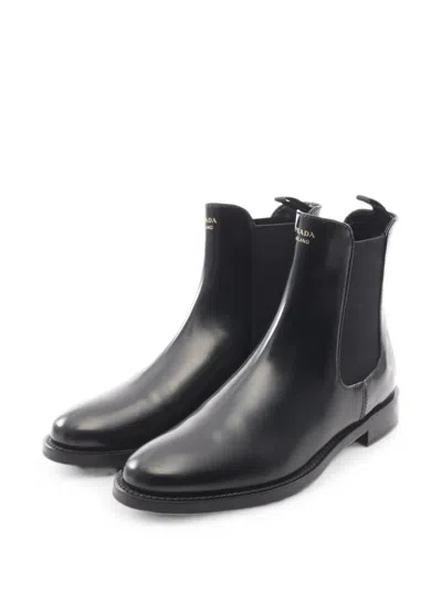 Pre-owned Prada 2010s Side-gore Ankle Boots In Black