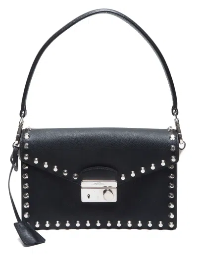 Pre-owned Prada 2010s Studded Leather Shoulder Bag