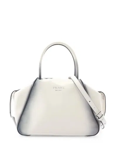 Pre-owned Prada 2010s Supernova Leather Tote Bag In White