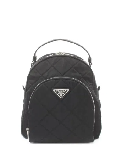 Pre-owned Prada 2010s Tessuto Impuntu Backpack In Black