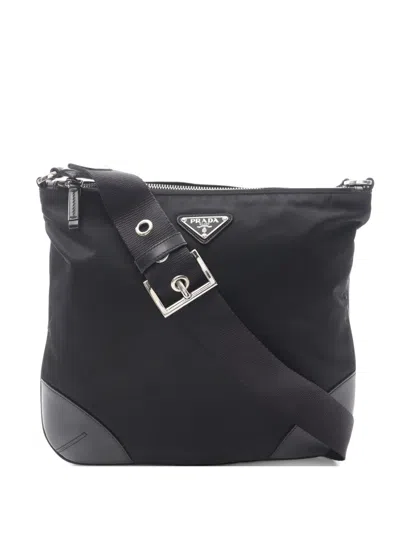 Pre-owned Prada 2010s Tessuto Light Crossbody Bag In Black