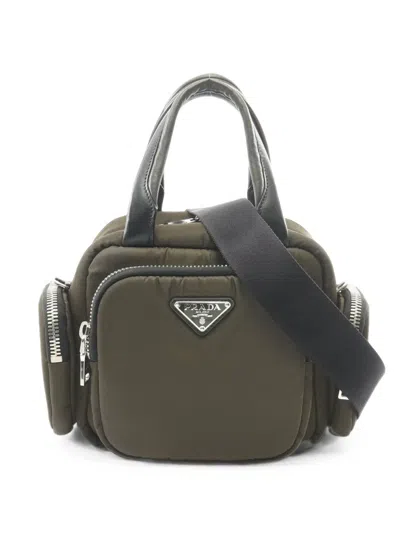 Pre-owned Prada 2010s Tessuto Pocket Tote Bag In Green
