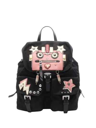 Pre-owned Prada 2010s Tessuto Robot Backpack In Black