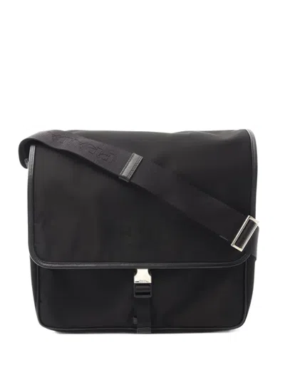 Pre-owned Prada 2010s Tessuto Saffiano Leather Shoulder Bag In Black