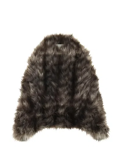 Pre-owned Prada 2010s Textured Coat In Brown