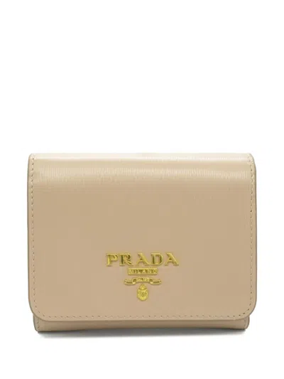 Pre-owned Prada 2010s Tri-fold Wallet In Neutrals