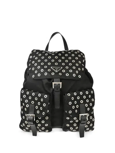 Pre-owned Prada 2010s Triangle-logo Backpack In Black