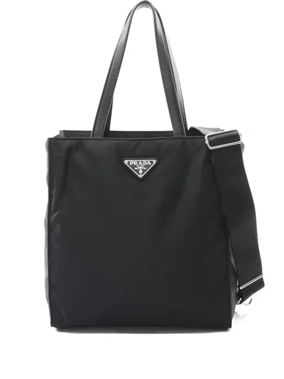 Pre-owned Prada 2010s Triangle-logo Shoulder Bag In Black