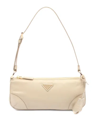 Pre-owned Prada 2010s Triangle-logo Shoulder Bag In Neutral