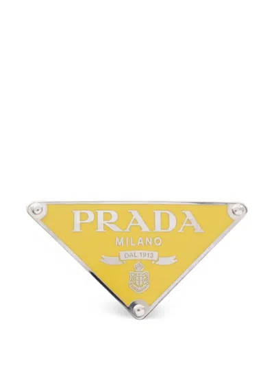 Pre-owned Prada 2010s Triangle-logo Buckle In Yellow