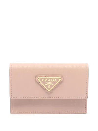 Pre-owned Prada 2010s Triangle-logo Card Case In Pink