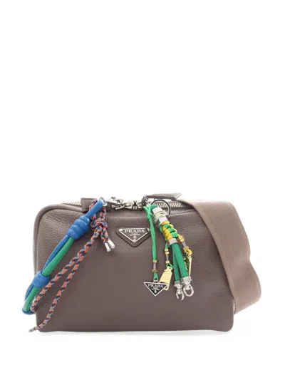 Pre-owned Prada 2010s Triangle-logo Shoulder Bag In ブラウン