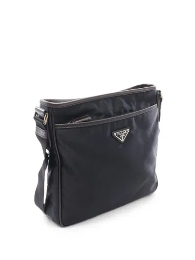 Pre-owned Prada 2010s Triangle-logo Shoulder Bag In Black