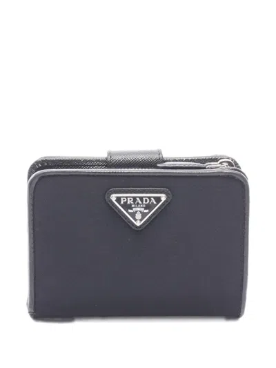 Pre-owned Prada 2010s Triangle-logo Wallet In Black