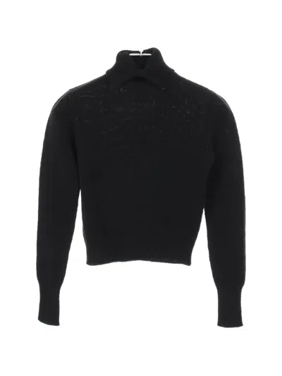 Pre-owned Prada 2010s Triangle-patch Roll-neck Sweater In Black