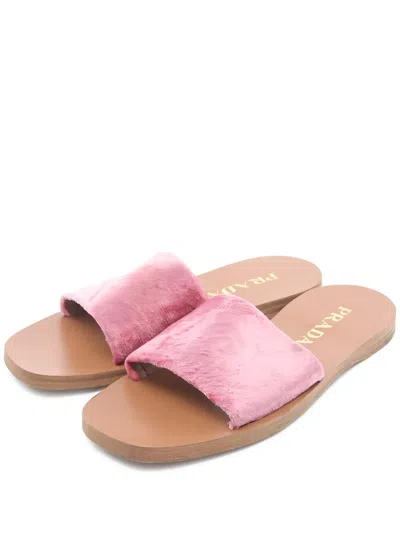 Pre-owned Prada 2010s Velvet Sandals In Pink